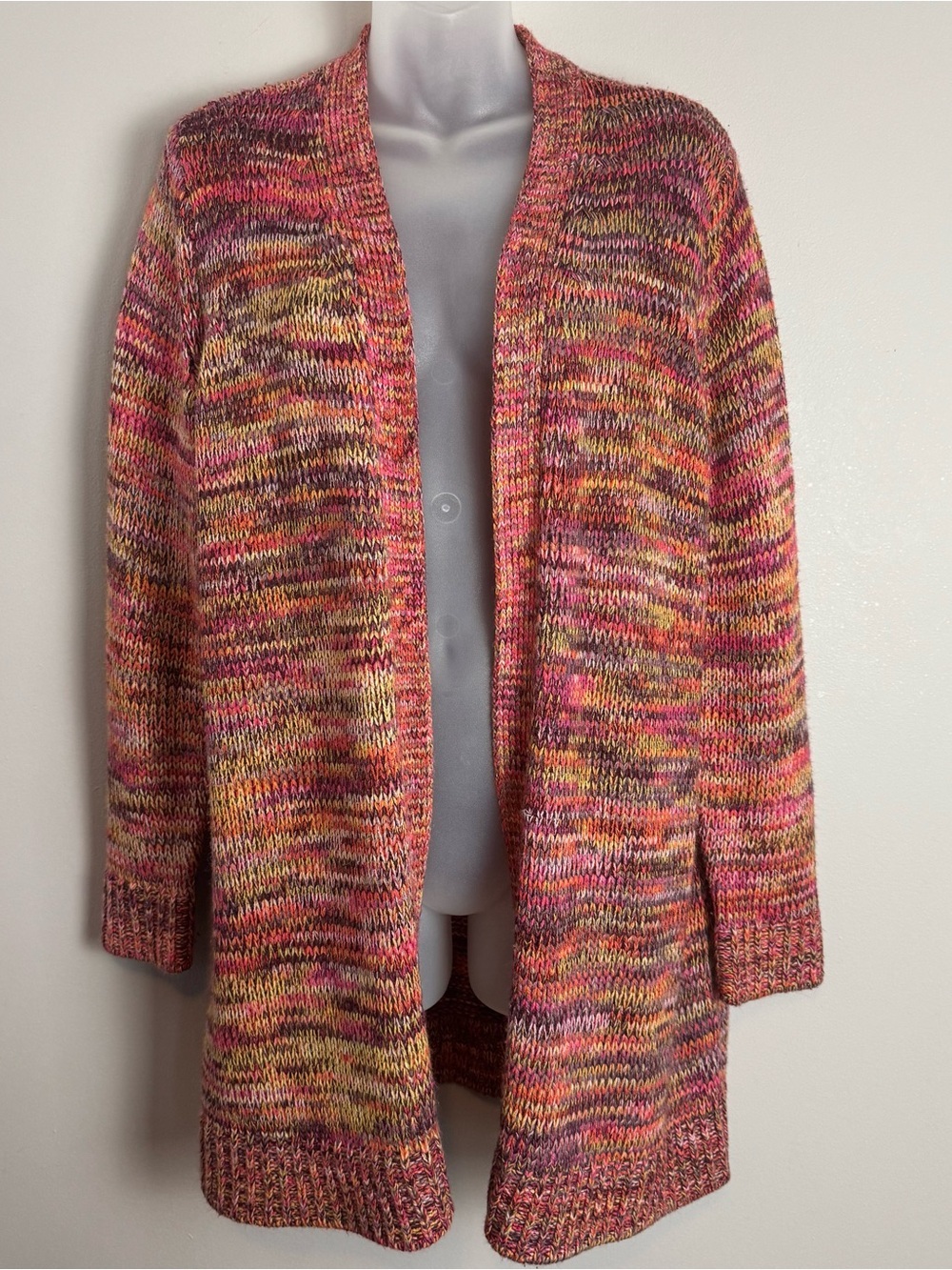 Lane Bryant Open-Front Multicolor Knit Cardigan Size 14/16